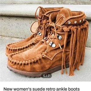 Suede Retro Ankle Boots